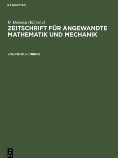 Zeitschrift für Angewandte Mathematik und Mechanik. Volume 65, Number 6