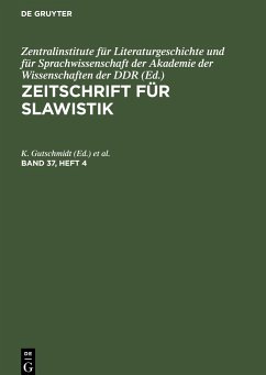 Zeitschrift für Slawistik. Band 37, Heft 4