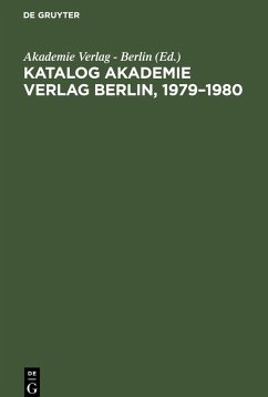 Katalog Akademie Verlag Berlin, 1979¿1980