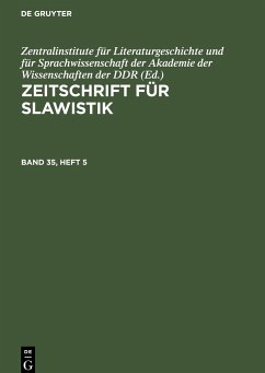 Zeitschrift für Slawistik, Band 35, Heft 5, Zeitschrift für Slawistik Band 35, Heft 5