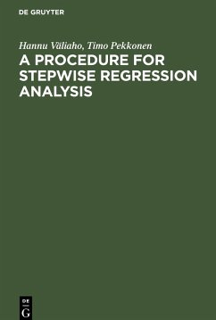 A Procedure for Stepwise Regression Analysis - Pekkonen, Timo; Väliaho, Hannu