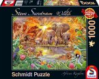 Schmidt 59982 - Steve Sundram, Wildlife, African Kingdom, Afrikas Tiere, Puzzle, 1000 Teile