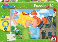 Schmidt 56424 - Bibi Blocksberg, Selfie, Kinderpuzzle mit Haargummi, 60 Teile