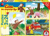 Schmidt 56432 - Coco der neugierige Affe, Spaß mit Coco, Kinderpuzzle, 3x24 Teile