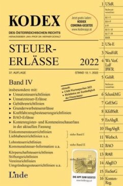 KODEX Steuer-Erlässe 2022, Band IV - Schilcher, Michael