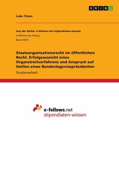 Staatsorganisationsrecht im öffentlichen Recht. Erfolgsaussicht eines Organstreitverfahrens und Anspruch auf Stellen eines Bundestagsvizepräsidenten