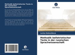Methodik belletristischer Texte in der russischen Sprachwissenschaft - Kolesnikova, Larisa