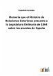 Memoria que el Ministro de Relaciones... - Bild 1