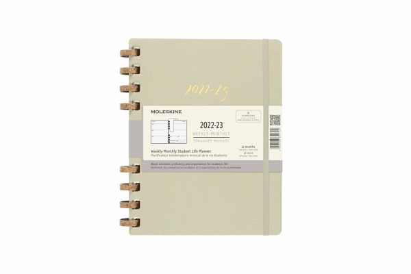Moleskine 12 Monats Studienplaner Mit Spiralbindung 2022/2023 XL, Wochen-Monatskalender, Hard Cover, Crush Kiwi