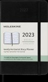 Moleskine 12 Monate Wochenkalender 2023, Pocket/A6, 1 Wo = 2 Seiten, horizontal, Fester Einband, Schwarz
