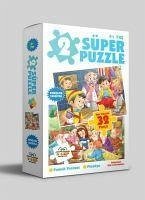 2 Süper Puzzle Pamuk Prenses- Pinokyo 32 Parca - Kolektif