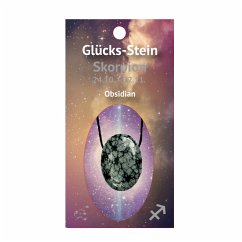 Cover Glücksstein mit Band auf Astrokarte Skorpion/Obsidian