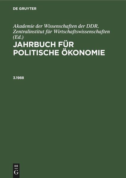 Jahrbuch für politische Ökonomie. 3.1988 Jahrbuch für politische Ökonomie. 3.1988