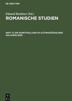 Die Wortstellung im altfranzösischen Rolandsliede