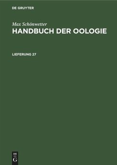 Cover Max Schönwetter: Handbuch der Oologie. Lieferung 27