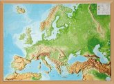 Europa, Reliefkarte 1:8.000.000 mit Naturholzrahmen