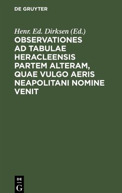 Observationes ad tabulae Heracleensis partem alteram, quae vulgo aeris Neapolitani nomine venit