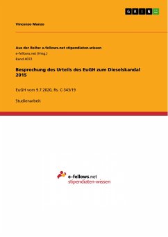 Besprechung des Urteils des EuGH zum Dieselskandal 2015 (eBook, PDF)