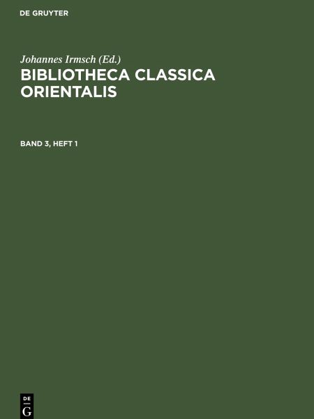 Bibliotheca Classica Orientalis, Band 3, Heft 1, Bibliotheca Classica Orientalis Band 3, Heft 1 Bibliotheca Classica Orientalis, Band 3, Heft 1, Bibliotheca Classica Orientalis Band 3, Heft 1