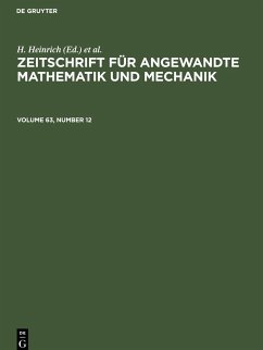 Cover Zeitschrift für Angewandte Mathematik und Mechanik. Volume 63, Number 12