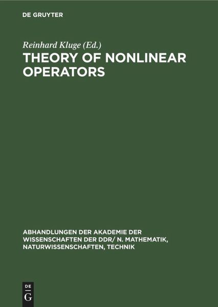 Theory of Nonlinear Operators Theory of Nonlinear Operators