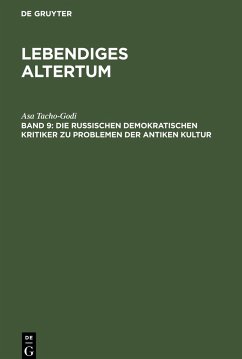 Die russischen demokratischen Kritiker zu Problemen der antiken Kultur - Tacho-Godi, Asa