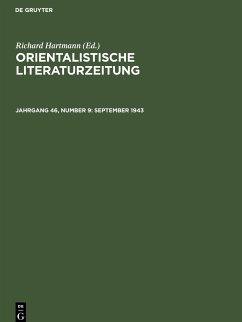 Orientalistische Literaturzeitung, Jahrgang 46, Number 9, September 1943