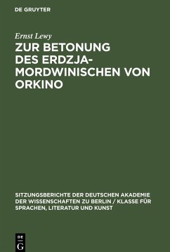 Zur Betonung des Erdzja-Mordwinischen von Orkino - Lewy, Ernst