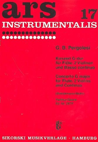 Konzert G-Dur für Flöte, 2 Violinen und Bc Partitur (= Cembalo)
