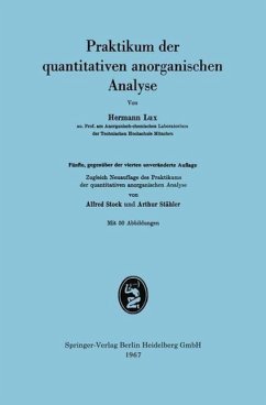 Praktikum der quantitativen anorganischen Analyse (eBook, PDF) - Lux, Hermann