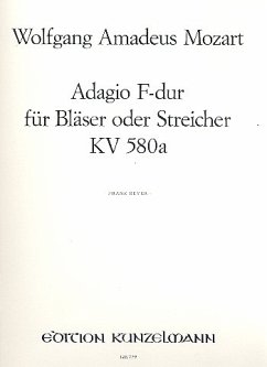 Cover Adagio F-Dur KV580a für Klarinette und 3 Bassetthörner Partitur und 4 Stimmen
