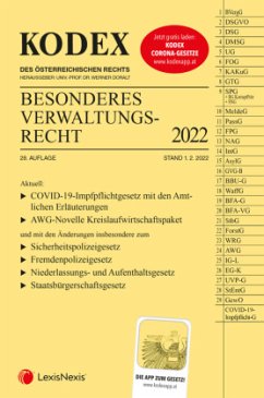 Cover KODEX Besonderes Verwaltungsrecht 2022 - inkl. App