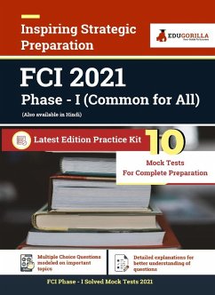 Cover FCI Exam 2021   Phase 1   10 Full-length Mock Tests (Solved)   2021 Edition Book for Food Corporation of India By EduGorilla (eBook, PDF)