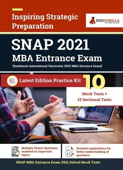 Cover SNAP MBA Entrance Exam 2021   10 Full-length Mock tests + 15 Sectional tests (Solved)   Latest Edition as per Symbiosis National Aptitude (Master Business Administration) Syllabus   2021 Edition (eBook, PDF)