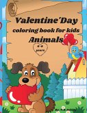 Valentine's day colorink book for kids animals