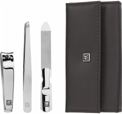 Zwilling CLASSIC INOX Druckknopf-Etui, braun, 3-tlg.