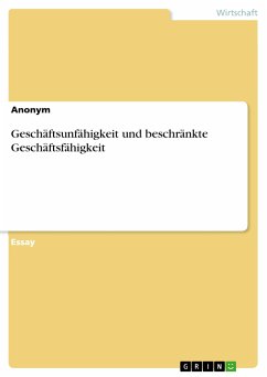 Geschäftsunfähigkeit und beschränkte Geschäftsfähigkeit (eBook, PDF)