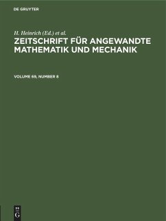 Cover Zeitschrift für Angewandte Mathematik und Mechanik. Volume 69, Number 8