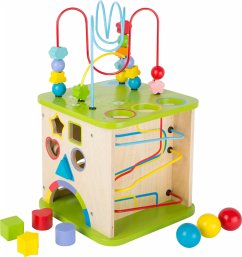 small foot 10605 - Motorikwürfel mit Kugelbahn 5in1, Spielhöhe: ca. 24cm