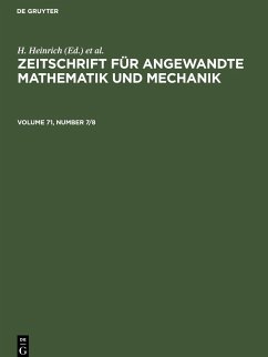 Cover Zeitschrift für Angewandte Mathematik und Mechanik. Volume 71, Number 7/8