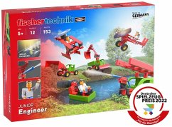 Cover Fischertechnik 564066 - JUNIOR Engineer, Einsteiger-Baukasten, 12 Modelle, 153 Bauteile, Konstruktionsbaukasten