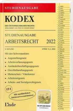 KODEX Studienausgabe Arbeitsrecht 2022 - Ercher-Lederer, Gerda;Stech, Edda