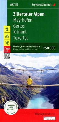 Zillertaler Alpen, Wander-, Rad- und Freizeitkarte 1:50.000, freytag & berndt, WK 152