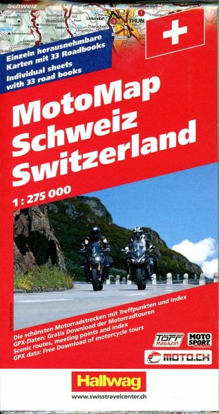 Schweiz MotoMap 1:275 000 Motorradkarte
