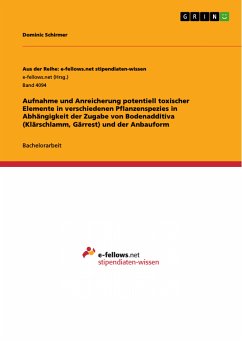 Aufnahme und Anreicherung potentiell toxischer Elemente in verschiedenen Pflanzenspezies in Abhängigkeit der Zugabe von Bodenadditiva (Klärschlamm, Gärrest) und der Anbauform (eBook, PDF) - Schirmer, Dominic