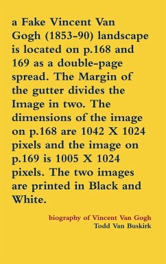 a Fake Vincent Van Gogh (1853-90) landscape is located on p.168 and 169 as a double-page spread. The Margin of the gutter divides the Image in two. The dimensions of the image on p.168 are 1042 X 1024 pixels and the image on p.169 is 1005 X 1024 pixels... - Buskirk, Todd van