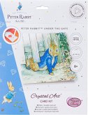 Craft Buddy CCK-PRBT06 - Crystal Art Cards, Peter Rabbit, Peter Hase unter dem Zaun, 18x18 cm, Diamond Painting, Kunstkarte