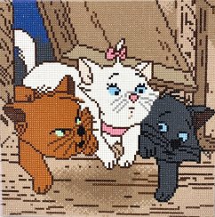 Craft Buddy CAK-DNY710M - Crystal Art Kit, The Aristocats Kittens, 30x30 cm, Diamond Painting