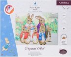 Craft Buddy CAK-PRBT52L - Crystal Art Canvas Kit, Peter Rabbit und Familie, 50x40 cm, Diamond Painting, Keilrahmen-Set