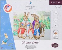 Craft Buddy CAK-PRBT52L - Crystal Art Canvas Kit, Peter Rabbit und Familie, 50x40 cm, Diamond Painting, Keilrahmen-Set